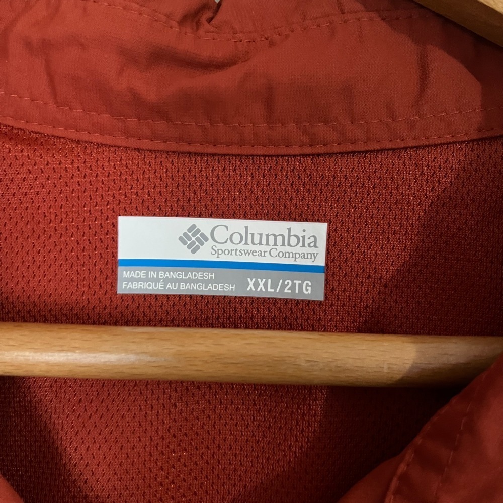 Columbia Nylon Trail Long Sleeve Shirt Size XXL Orange Hiking Outdoor - Picture 3 of 4